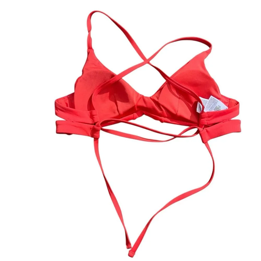 ATHLETA triangle bikini top A-C Orange NWT Sz XS